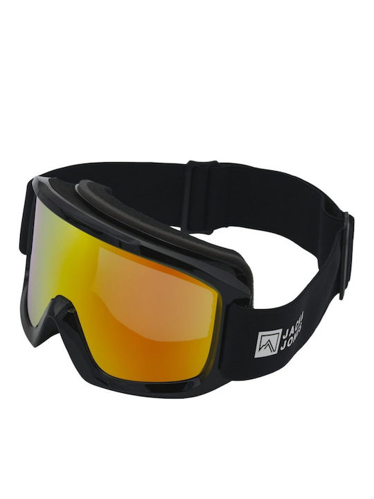 Jack & Jones Μάσκα Σκι & Snowboard Ενηλίκων Μαύρη με Φακό Φιμέ σε Μαύρο Χρώμα