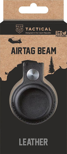 Tactical Beam Keychain Case Artifcial Leather for AirTag in Black color