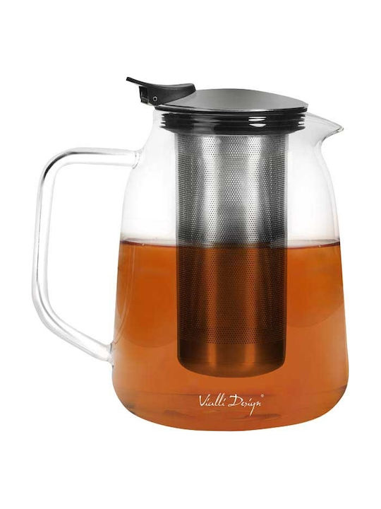 Vialli Design Teapot with Filter Glass Gray 800ml