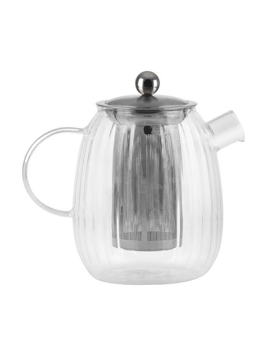Vialli Design Τσαγιέρα με Φίλτρο Γυάλινη Γκρι 1000ml