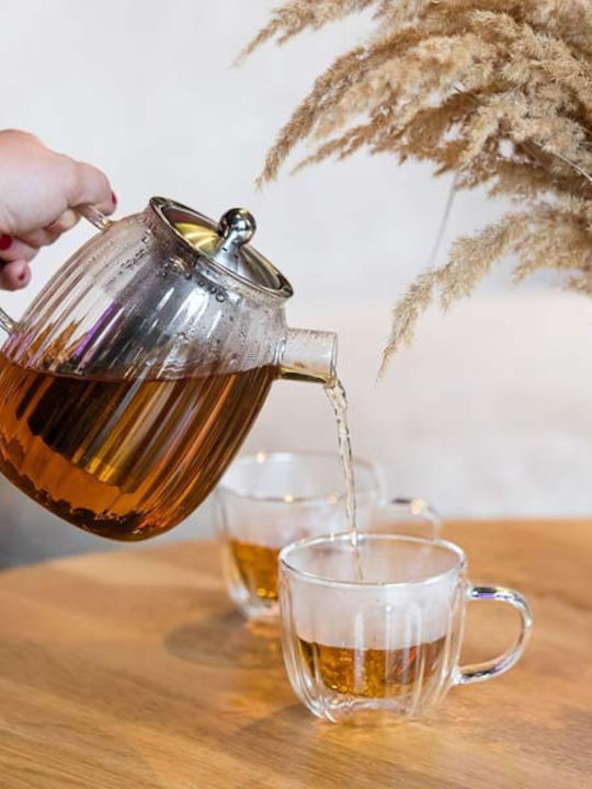 Vialli Design Τσαγιέρα με Φίλτρο Γυάλινη Γκρι 1000ml