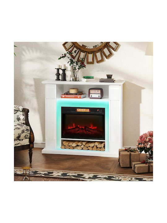 HomCom Επιδαπέδιο Ηλεκτρικό Τζάκι 1800W 105x27cm