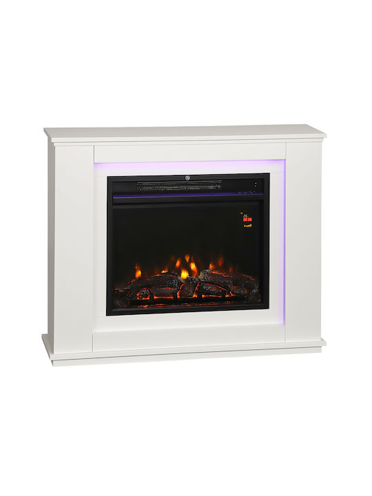 HomCom Boden Elektrischer Kamin 1000W 98x25cm Weiß