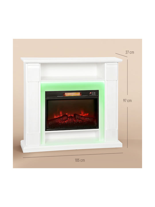 HomCom Επιδαπέδιο Ηλεκτρικό Τζάκι 1800W 105x27cm