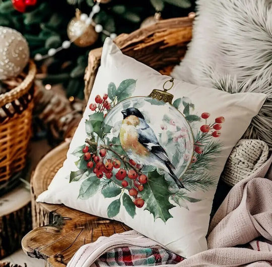 By Queen Limited Festive Edition Pillow Case Bird Ornament Design 45x45cm