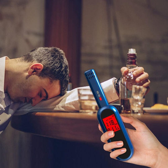 Invincio Safe Testeur De Alcool Digital De Precizie Portabil Fără Contact Precizie +/-0.01%bac Ușor Compact Fără Necesitatea Muștiucului Ideal Pentru Testări Frecvente Rapide Pentru Mulți Oameni Afișaj Rapid Utilizare Intuitivă Albastru