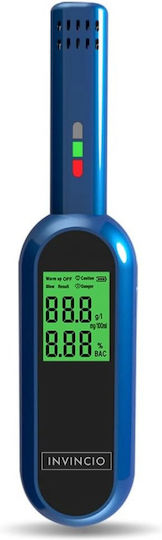 Invincio Safe Testeur De Alcool Digital De Precizie Portabil Fără Contact Precizie +/-0.01%bac Ușor Compact Fără Necesitatea Muștiucului Ideal Pentru Testări Frecvente Rapide Pentru Mulți Oameni Afișaj Rapid Utilizare Intuitivă Albastru