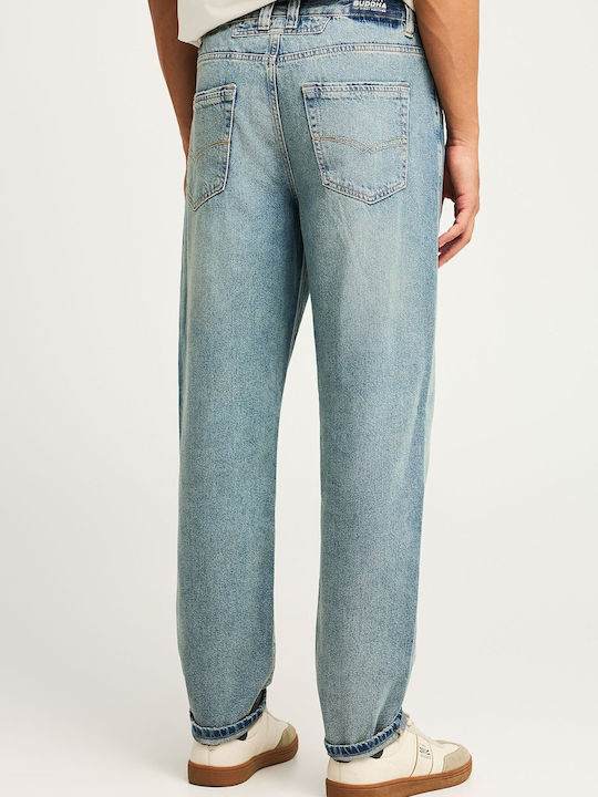 Men's Jeans Pants with Loose Tapered Fit Washed Effects