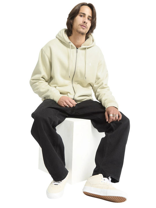 Single Stone Ανδρική Ζακέτα με Κουκούλα Light Beige