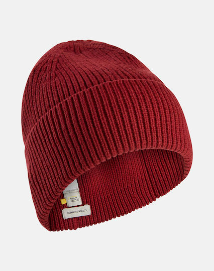 Beanie Männer Beanie mit Rippstrick in Rot Farbe