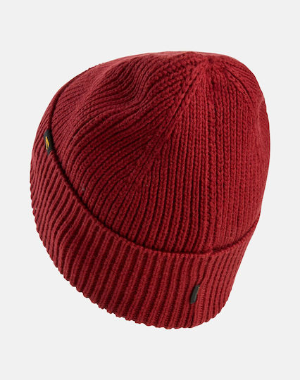 Beanie Männer Beanie mit Rippstrick in Rot Farbe