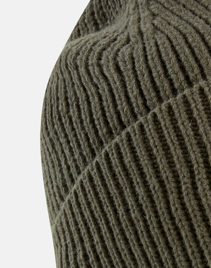 Beanie Beanie with Rib Knit in Khaki color