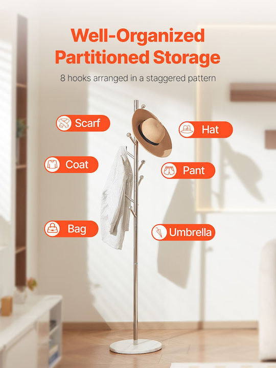 Vevor Wooden Coat Rack White