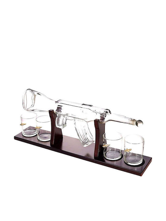 Velve Sticlă Carafă de Servire 12buc cu Dop și Pahare 850ml 1buc