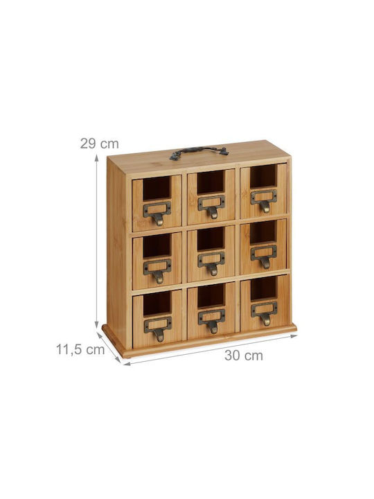 Relaxdays Caseta Pentru Ceai / Cafea Cu Capac Din Lemn Maro 29x11.5x30cm