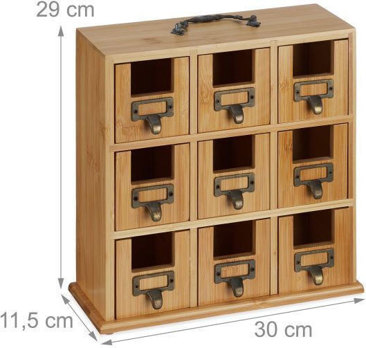 Relaxdays Tea Coffee Box with Lid Wooden Brown 29x11.5x30cm