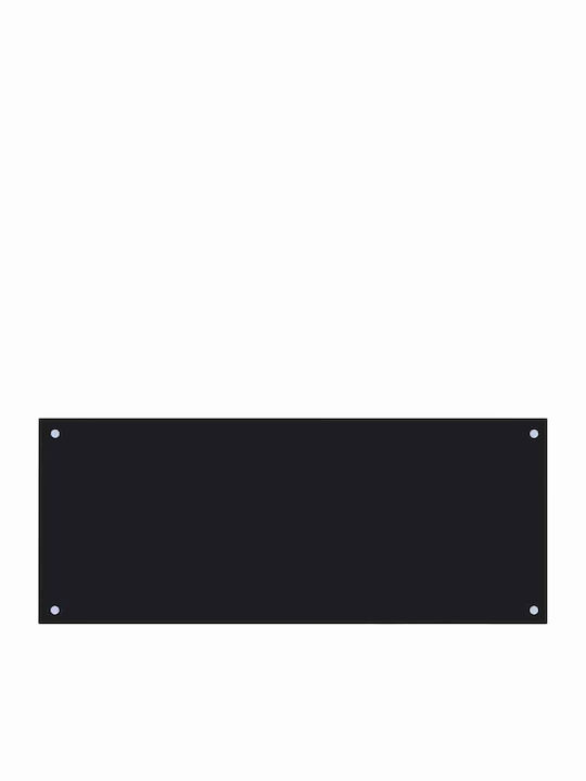 Back Panel Kitchen 2 Pieces Black 100 x 40 cm Tempered Glass 3415440 Black