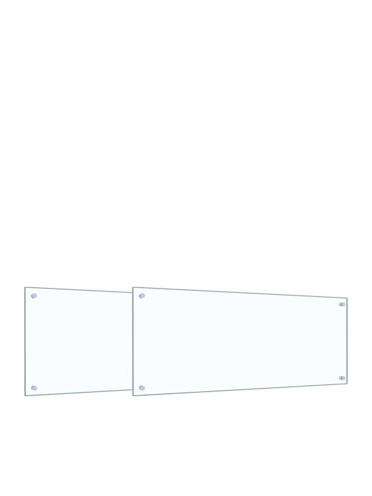 Backsplash Panel Kitchen 2 Pcs Transparent 100 x 40 cm Tempered Glass 3415431 Transparent