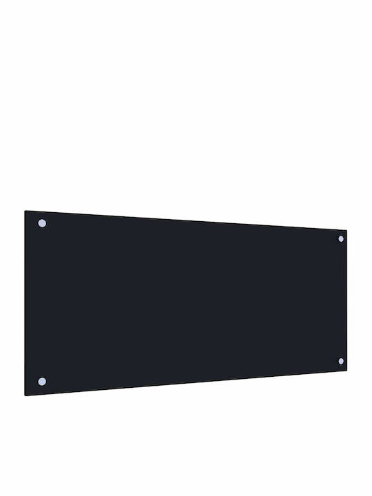 Kitchen Back Panel 2 Pieces Black 90 x 40 cm Tempered Glass 3415437 Black