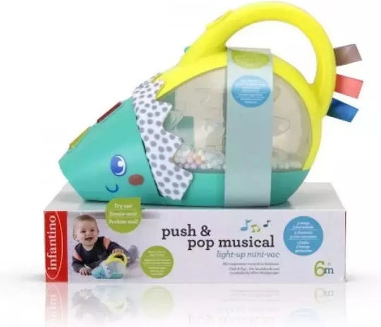 Kidscom Baby Activity Toy Push & Pop Musical Light-up Mini-Vac with Music for 6+ Months