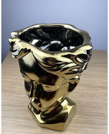 Velve Διακοσμητικό Βάζο Κεραμικό Χρυσό 14x14xΥ25cm