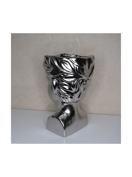 Velve Διακοσμητικό Βάζο Ασημένιο Ασημί 14x14xΥ25cm