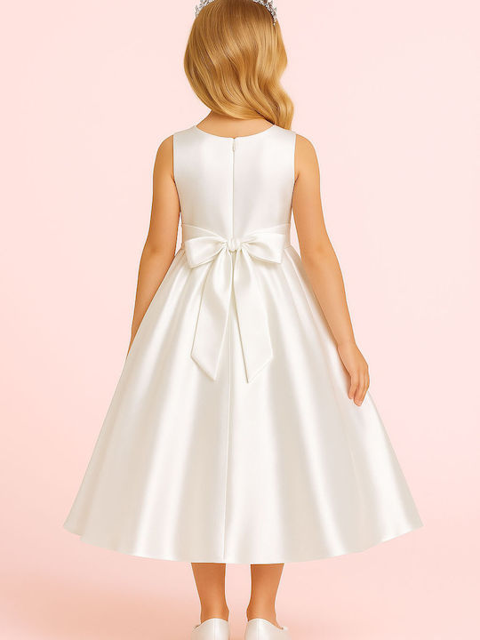 Children's Dress Satin Off-white