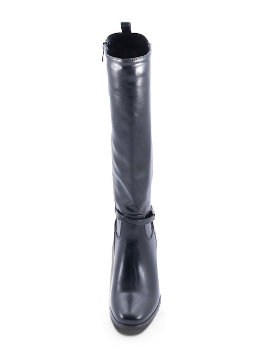 Damenstiefel mit mittlerem Absatz Schwarz