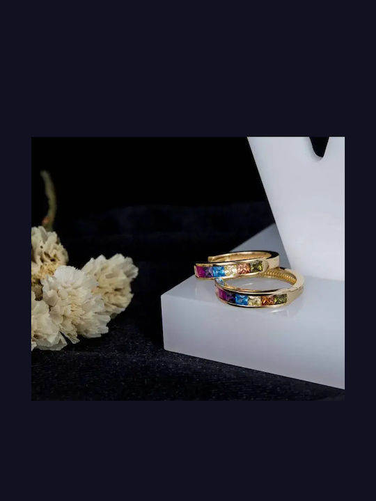 Обици от Злато 14K с Камъни
