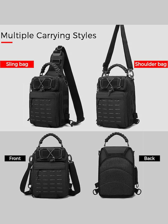 Herren Schulter / Crossbody Tasche Schwarz