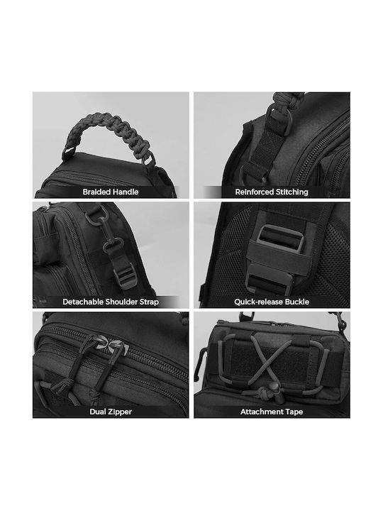 Herren Schulter / Crossbody Tasche Schwarz