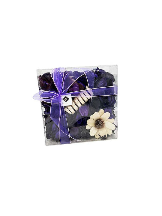 Aranjament Floral În Cutie Rotundă Trandafiri Săpun Ciocolată Belgiană Flori Uscate Parfumate Mov