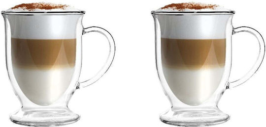 Vialli Design Set of Glasses Coffee/Freddo made of Glass 250ml 2pcs