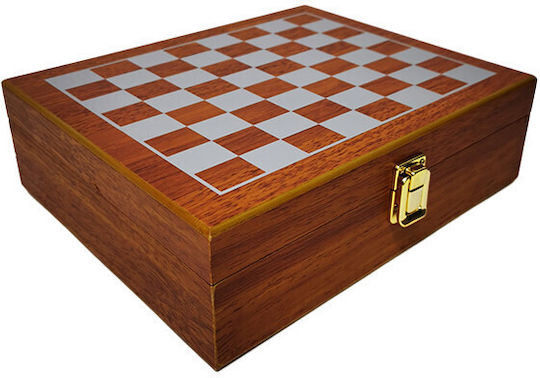 Set Cadou Pentru Bărbați Vlv Cutie Piese De Șah Tirbușon Sticlă De Băut Pahare Acoperite Cu Piele Ecologică Neagră 26x22x8cm