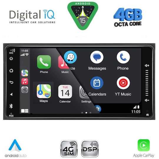 Digital IQ Auto-Audiosystem 1999-2009 (Bluetooth/USB/AUX/WiFi/GPS/Apple-Carplay/Android-Auto) mit Touchscreen 6.5"
