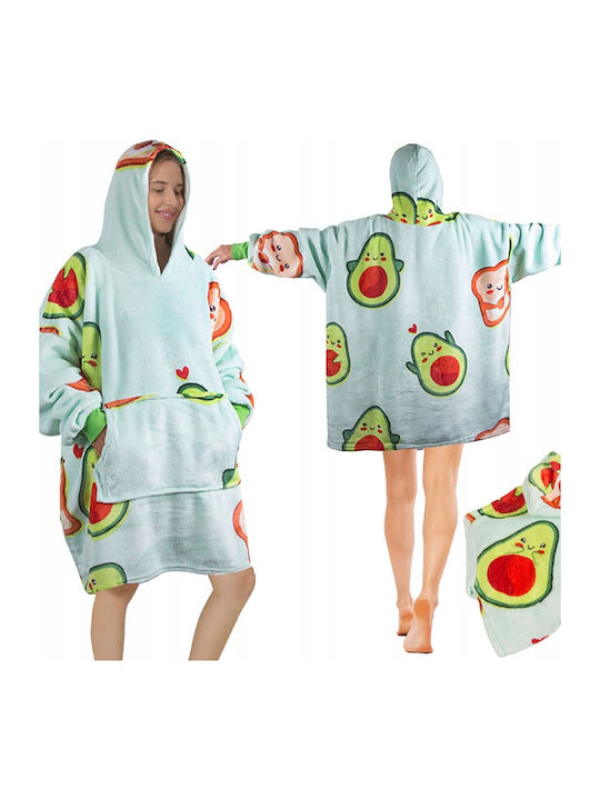Pătură Polar Fleece Cu Mâneci 80x80cm Avocado And Toast