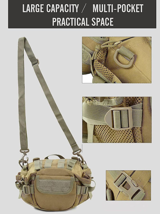 Herren Schulter / Crossbody Tasche Khaki