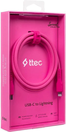 TTEC USB-C zu Blitzkabel 60W Rosa 1,2m 2DK60NP