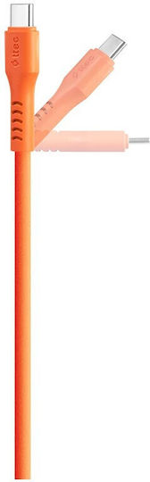 TTEC USB 2.0 Cable USB-C male - USB-C 60W PD Πορτοκαλί 1.2m