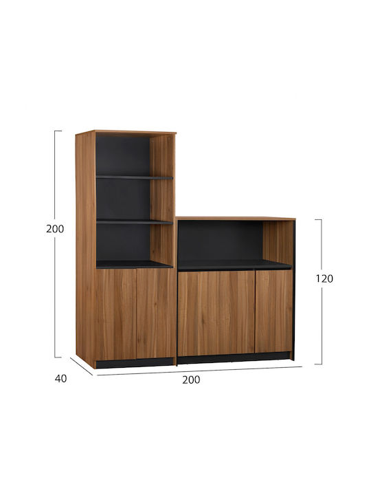 Bookcases Rosewood S/2 (2 Pieces) 201.50x40x200cm