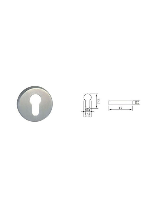 Middle Door Lever Rosette Pair Silver Middle Door Lever Rosette Pair Silver