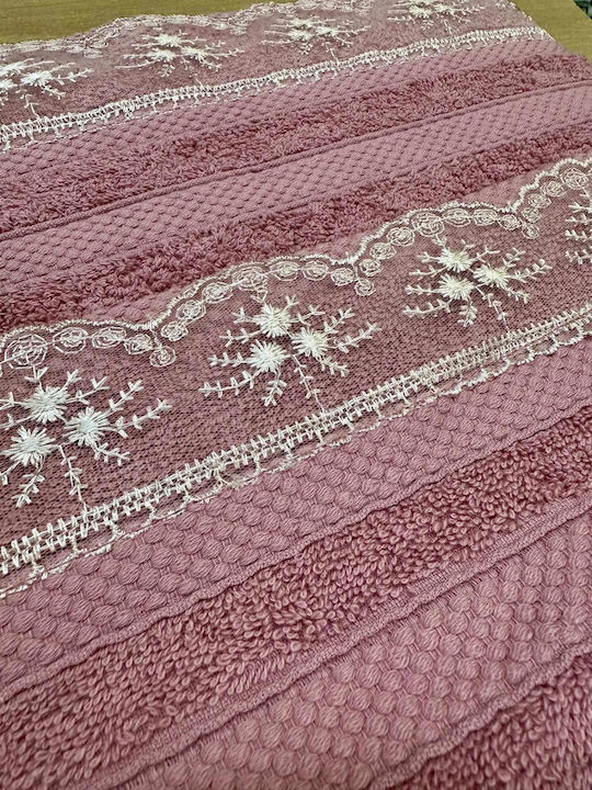 Linea Home Πετσέτα Προσώπου Dusty Pink 2τμχ Βάρους 500gr/m²