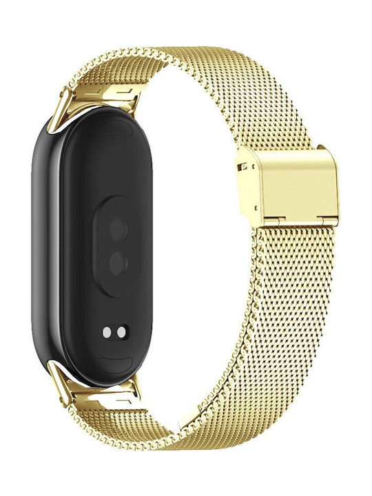 Volte-tel Vt155 Metal Watch Strap Xiaomi Smart Band 8 / Smart Band 9 / Smart Band 10 Milan Gold