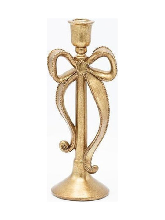 Estheti Candle Holder Polyresin Bow Gold 11.5x10x29cm 2 Pieces 600-46757