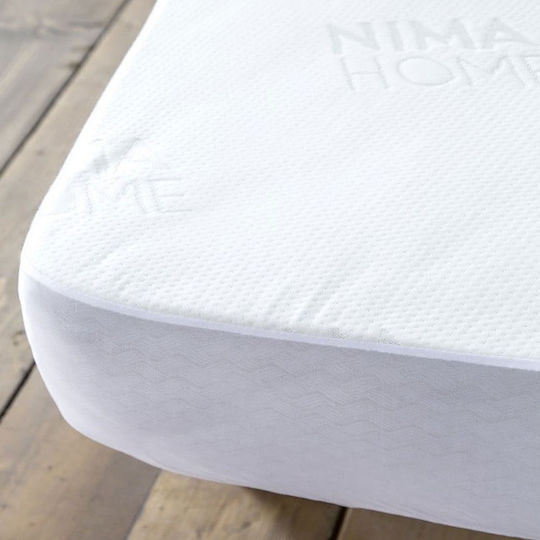 Nima Waterproof Mattress Protector Super King With Elastic Straps Abbraccio White 160x200+40cm