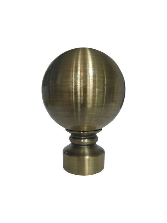 Grace Curtain wood end made of Metal Bronze 2pcs