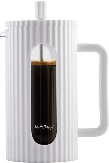 Vialli Design Livio White 1l French Press Tea Coffee