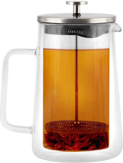 Vialli Design Diva Silber Matt Französische Pressstempel Tee Kaffee 1 L