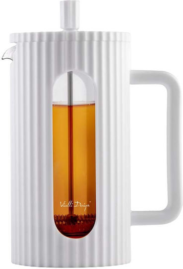 Vialli Design Livio White 1l French Press Tea Coffee