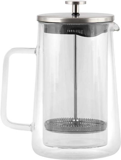 Vialli Design Diva Silber Matt Französische Pressstempel Tee Kaffee 1 L